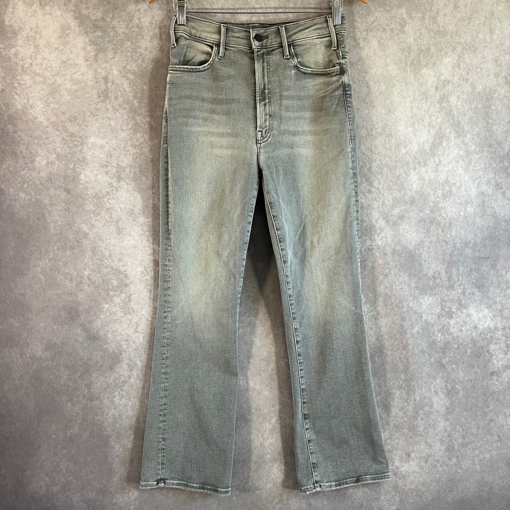 Mother The Hustler Ankle Jeans Women 28 Grey High Rise‎ Barely There Flare